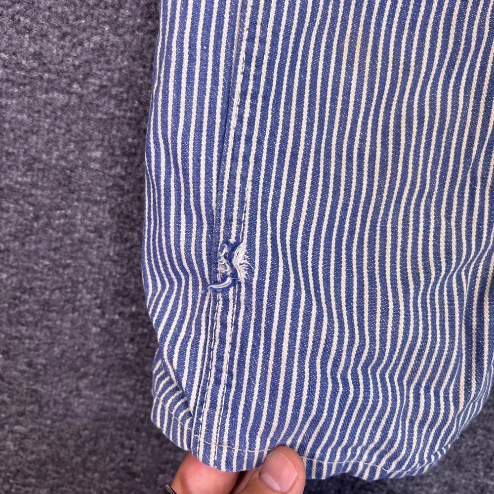 OshKosh B'gosh Coveralls Kids 4T Blue Hickory Stripe Vintage Train Conductor